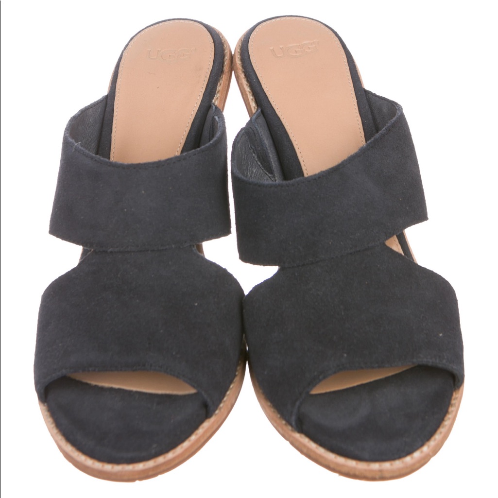# 63 Ugg Suede Slide Sandals Size 9 Black
